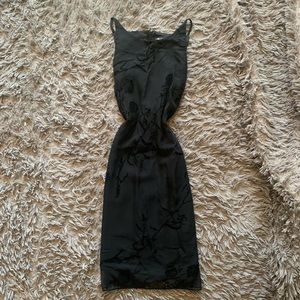 Vintage Y2K flowy Helen Blake black burn out velvet spaghetti strap dress